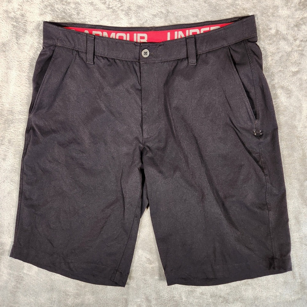Under Armour Golf Shorts Mens 38 Black Excellent HeatGear Performance 127286-001